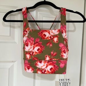 NWT Free People floral criss cross sports bra